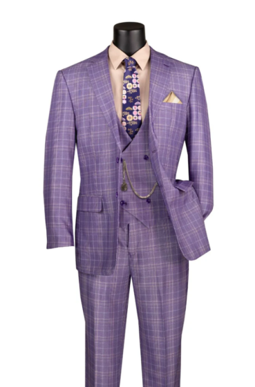 CCO Men's Outlet 3 Piece Executive Suit - Classic Glen Plaid