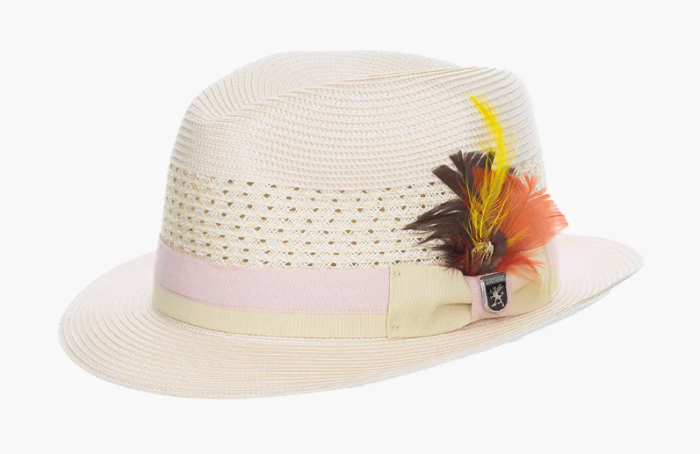 Pink Fedora Hats Straw Men's Hat