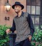 Beige Trimmed Men's Long Sleeve Walking Suit