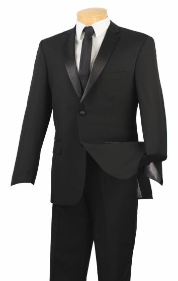 CCO Men's 2 Piece Wool Feel Slim Fit Outlet Tuxedo - 2 Button