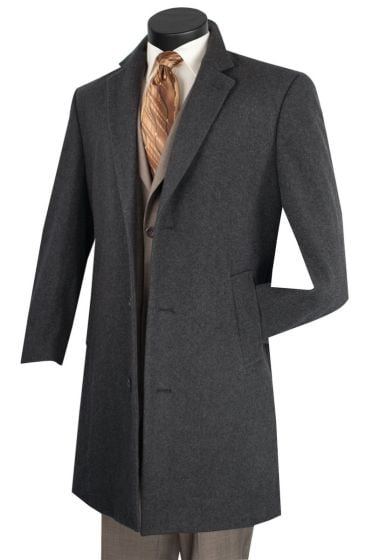 CCO Men's Outlet 3/4 Length Top Coat - Cashmere Blend