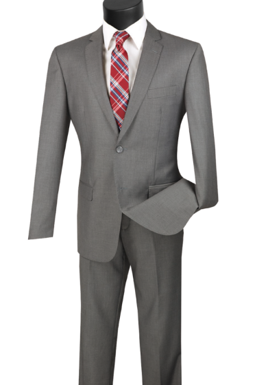 Tazio Men's 2 Piece Solid Discount Suit - 2 Button Jacket