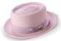Montique Men's Pork Pie Style Straw Hat - Matching Ribbon Band