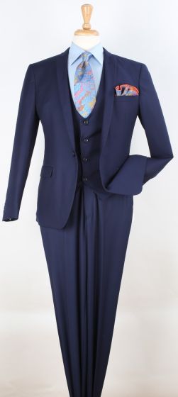 Royal Diamond Men's 3 Piece Slim Fit Fashion Suit - Deep Vest