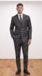 Black Suit Windowpane Pattern Suits for Men