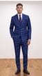 Cobalt Suit Windowpane Pattern Suits for Men