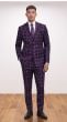 Eggplant Suit Windowpane Pattern Suits for Men