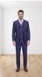 Navy Blue Suit 3 Piece Suits for Men Peak Lapel Double Breasted Vest
