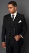 Statement Men's 3 Piece 100% Wool Suit - Fashion Pinstripe