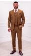 Copper Three Piece Mens Suits Double Breasted Vest