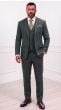 Statement Men's Outlet 3 Piece 100% Wool Fashion Suit - Textured Solid Color