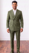 CCO Men's Outlet 2 Piece Double Breasted Glen Plaid Suit - Peak Lapel