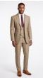 Camel 3 Piece Suits for Men Plaid Suit Single Breasted Suit Jacket with Double Breasted Vest