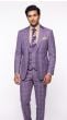 Light Purple 3 Piece Suits for Men Plaid Suit Single Breasted Suit Jacket with Double Breasted Vest