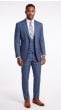 Oxford Blue 3 Piece Suits for Men Plaid Suit Single Breasted Suit Jacket with Double Breasted Vest