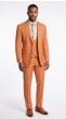 Rust 3 Piece Suits for Men Plaid Suit Single Breasted Suit Jacket with Double Breasted Vest