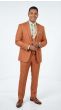 Rust 3 Piece Suits for Men Plaid Suit Single Breasted Suit Jacket with Double Breasted Vest