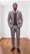 Tan Suit Three Piece Peak Lapel