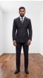 Black Pinstripe Suit Double Breasted Mens Suit Jacket