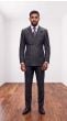 Charcoal Pinstripe Suit Double Breasted Mens Suit Jacket