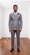 Grey Pinstripe Suit Double Breasted Mens Suit Jacket