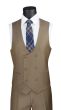 Vinci Men's 3 Piece Modern Fit Suit - Tone on Tone Accents