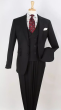 Apollo King Men's Outlet 3pc 100% Wool Fashion Suit - Flat Front Pants