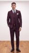 Burgundy Plaid Suit Wool Suits