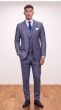 Sky Blue Plaid Suit Wool Suits