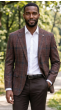Statement Men's Outlet 100% Wool Modern Fit Sport Coat - Textured Plaid