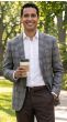 Statement Men's Outlet 100% Wool Modern Fit Sport Coat - Sharp Plaid