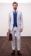 White Suit 3 Piece Suit with Double Breasted Vest and Peak Lapel