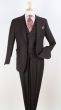 Brown Windowpane Suit Mens 3 Piece Suits Peak Lapel Suit Jacket