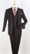 Apollo King Men's Outlet 3pc 100% Wool Suit - Fashion V-Taper Vest