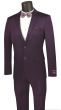 Vinci Men's 2 Piece Wool Feel Ultra Slim Fit Suit - Subtle Texture