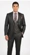 Black Suit Sharkskin Fabric Mens Suits Cinchable Waistband