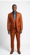 Rust Suit Sharkskin Fabric Mens Suits Cinchable Waistband