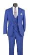 Blue Glen Plaid Suit Mens Classic Suits Flat Front Pants