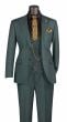 Forest Green Glen Plaid Suit Mens Classic Suits Flat Front Pants