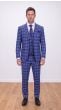 Indigo Plaid Suit Men's Suits Notch Lapel