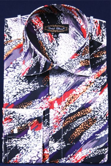 Daniel Ellissa Men's Outlet Fashion Dress Shirt - Painted Swirl Design