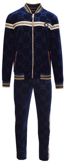 Stacy Adams Men's 2 Piece Velour Walking Suit - Chainlink