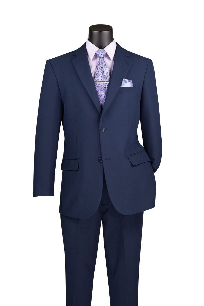 Vinci Men's 2 Piece Poplin Discount Suit - Big and Tall Sizes