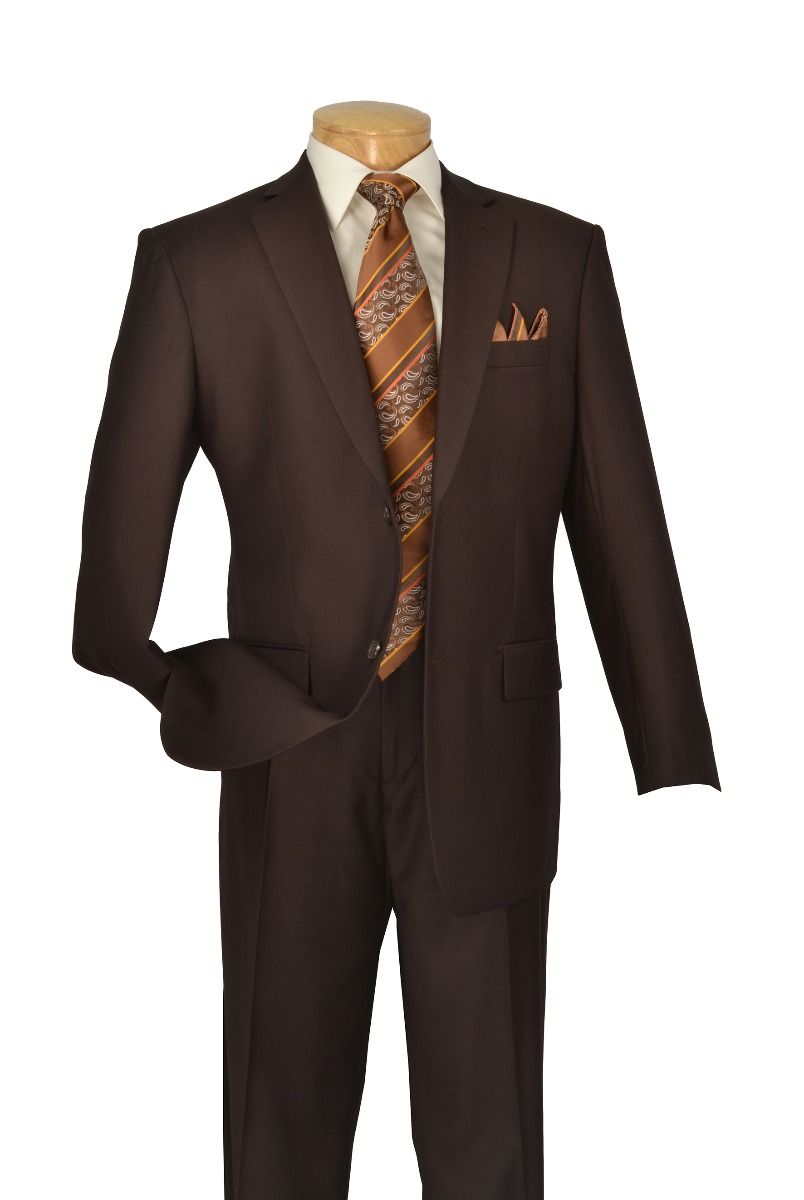 Vinci Men's 2 Piece Wool Feel Executive Suit - Extra Long Sizes