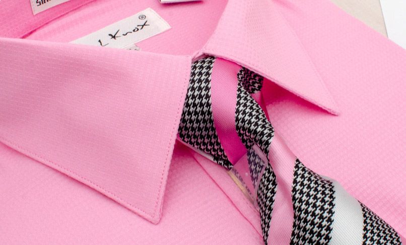 Karl Knox Men's French Cuff Shirt Set Unique Striped Tie