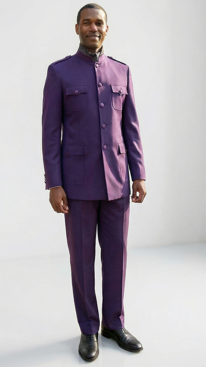 lilac gold button blazer dress Men's One Button Peak Lapel Vested Suit with Gold Buttons in Purple, 42 Regular / Purple
