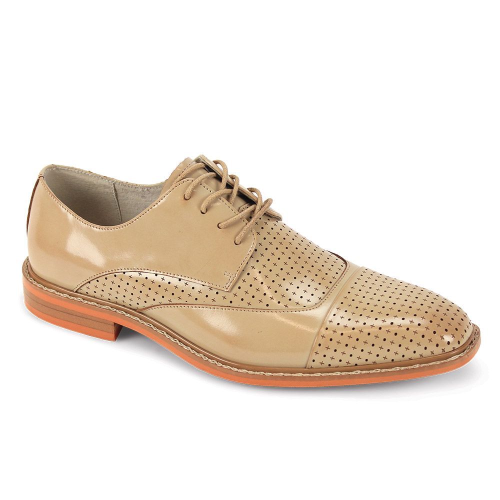 Giovanni Men's Leather Dress Shoe - Perforated Leather Panels