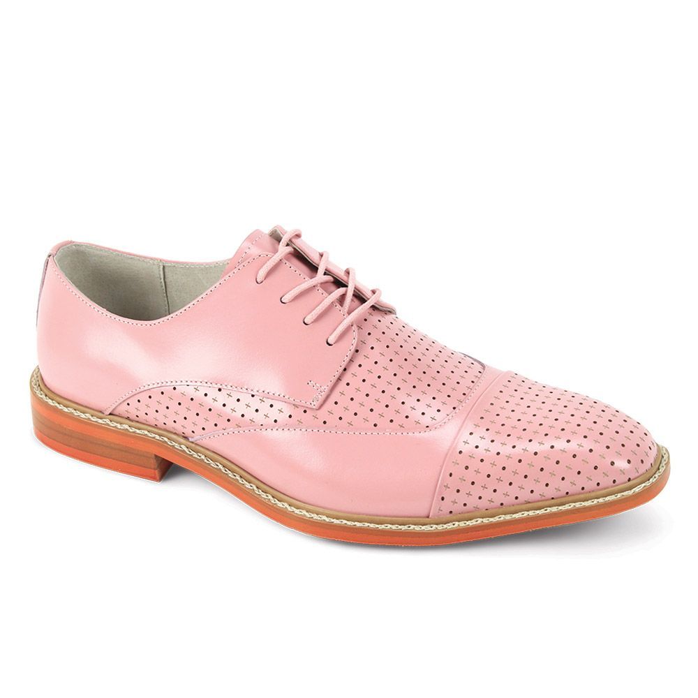 Giovanni Men's Leather Dress Shoe - Perforated Leather Panels - White - 10.5 - CCO Menswear