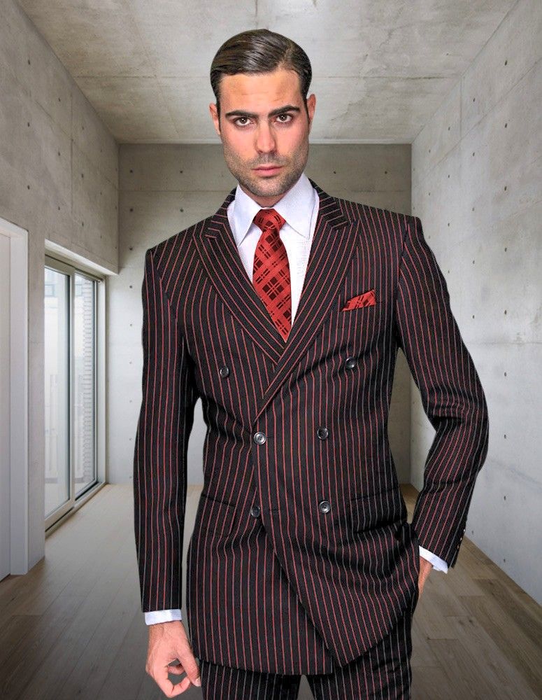 Statement Men's Piece 100% Wool Double Breasted Suit Bold