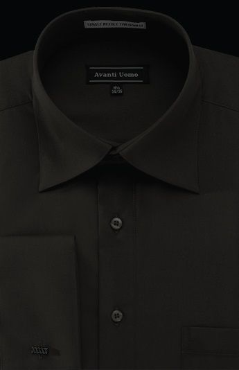 Avanti Uomo French Cuff Dress Shirt DNS02 Black (Slim Fit) main image 0